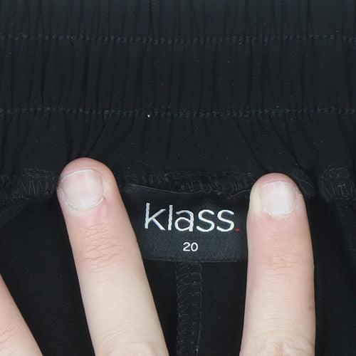 Klass Women’s Black Size 20 Stretch Tapered Trousers with Sequin Detail