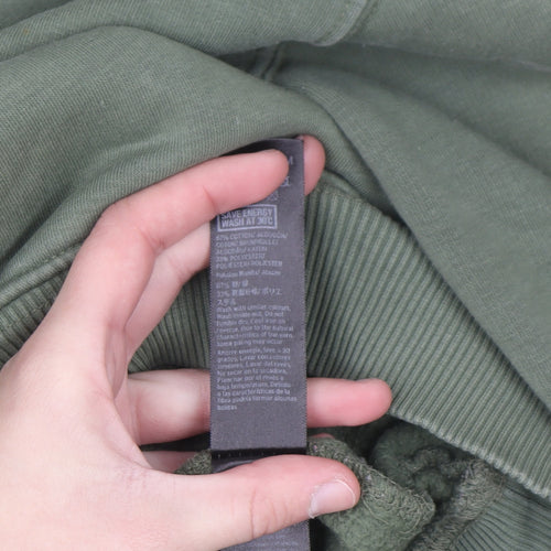 Topshop Women's Khaki Air Force Pullover Hoodie UK 10 Cotton Blend