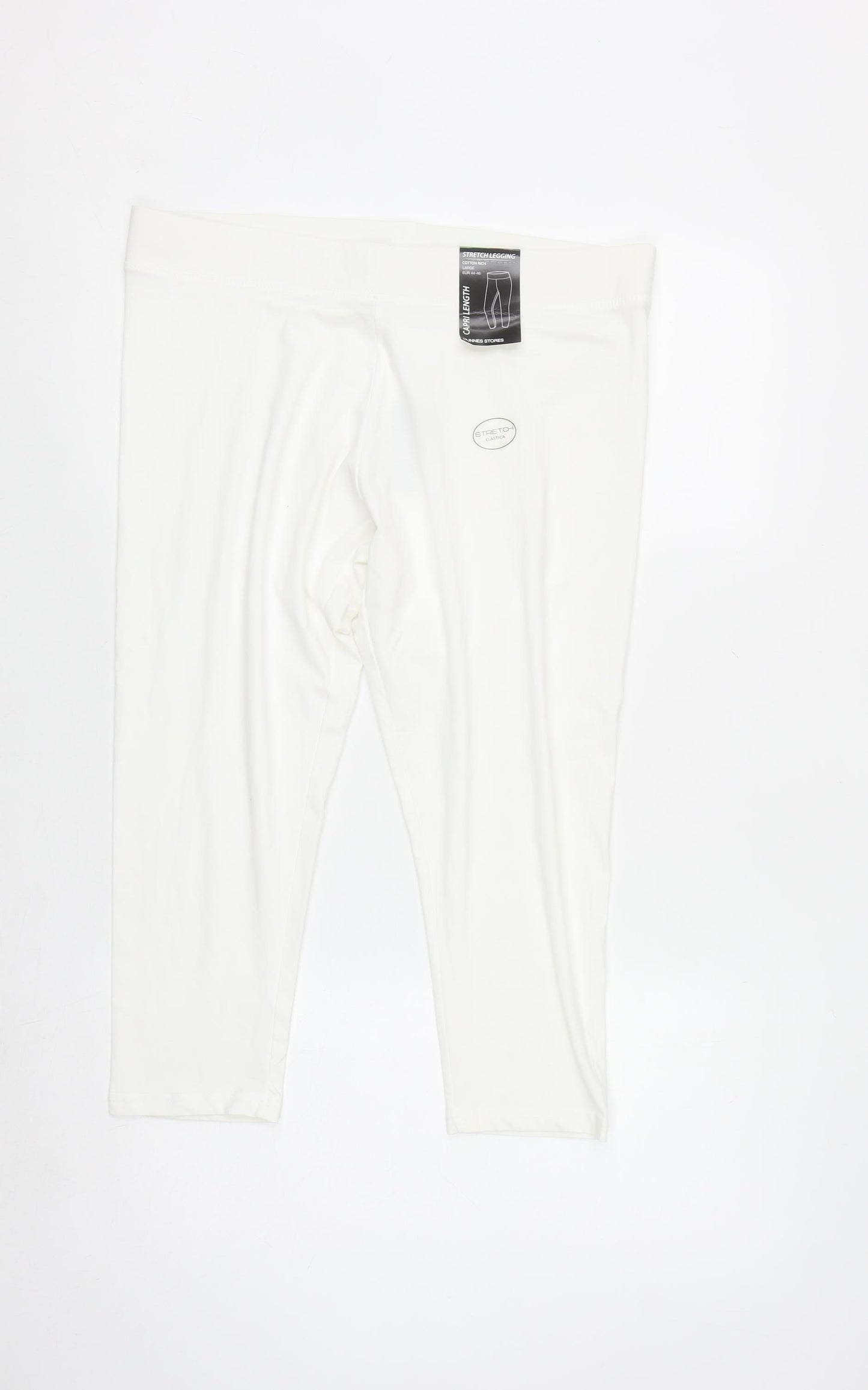 St. Bernard for Dunnes Stores White Cotton Stretch Capri Leggings L
