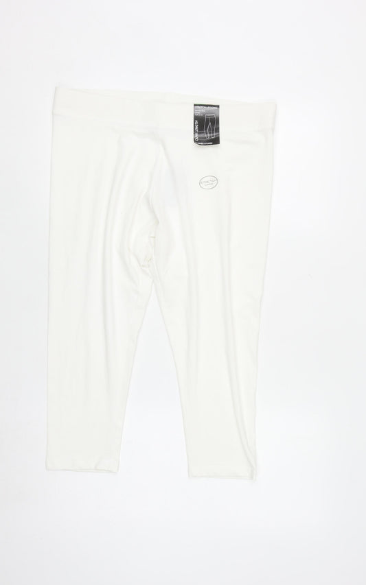 St. Bernard for Dunnes Stores White Cotton Stretch Capri Leggings L