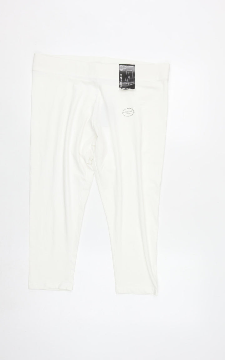 St. Bernard for Dunnes Stores White Cotton Stretch Capri Leggings L