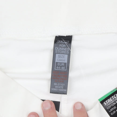 St. Bernard for Dunnes Stores White Cotton Stretch Capri Leggings L