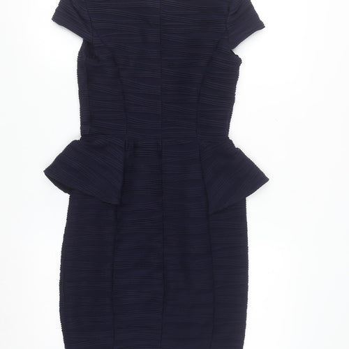 Red Herring Women Blue Size 8 Peplum Short Sleeve Work Dress
