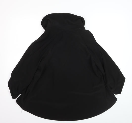 Joseph Ribkoff Women Black Size 10 Cape Jacket Mid-Length Elegant