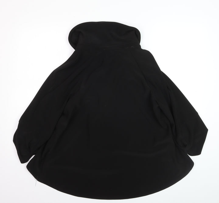 Joseph Ribkoff Women Black Size 10 Cape Jacket Mid-Length Elegant