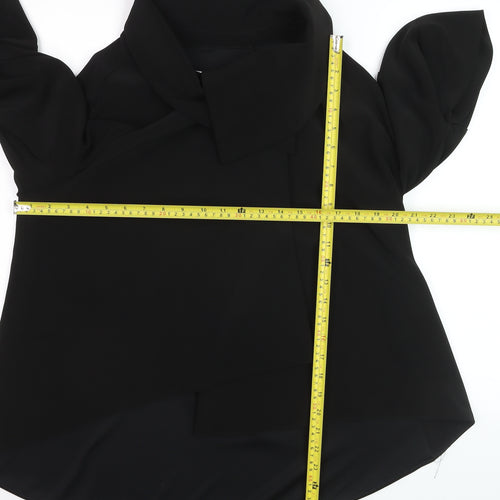 Joseph Ribkoff Women Black Size 10 Cape Jacket Mid-Length Elegant