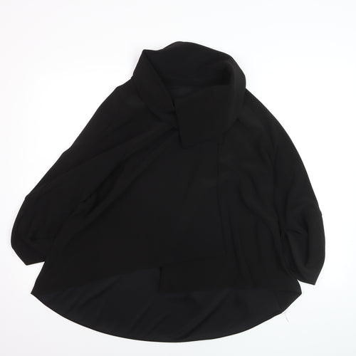Joseph Ribkoff Women Black Size 10 Cape Jacket Mid-Length Elegant