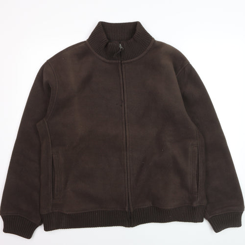 Dunnes Men’s Brown Fleece Full Zip Jumper 2XL Winter Casual