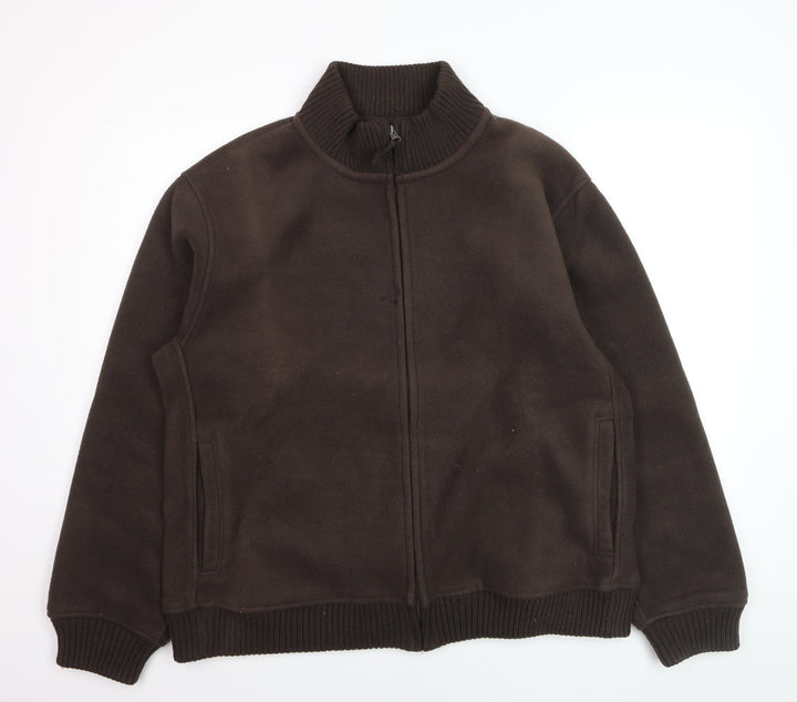 Dunnes Men’s Brown Fleece Full Zip Jumper 2XL Winter Casual