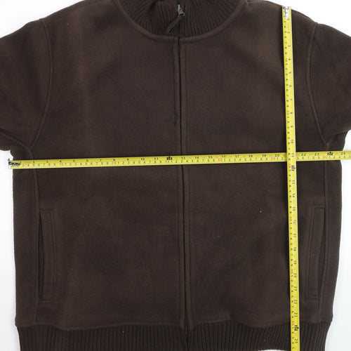 Dunnes Men’s Brown Fleece Full Zip Jumper 2XL Winter Casual