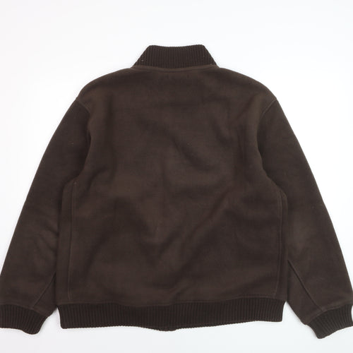 Dunnes Men’s Brown Fleece Full Zip Jumper 2XL Winter Casual