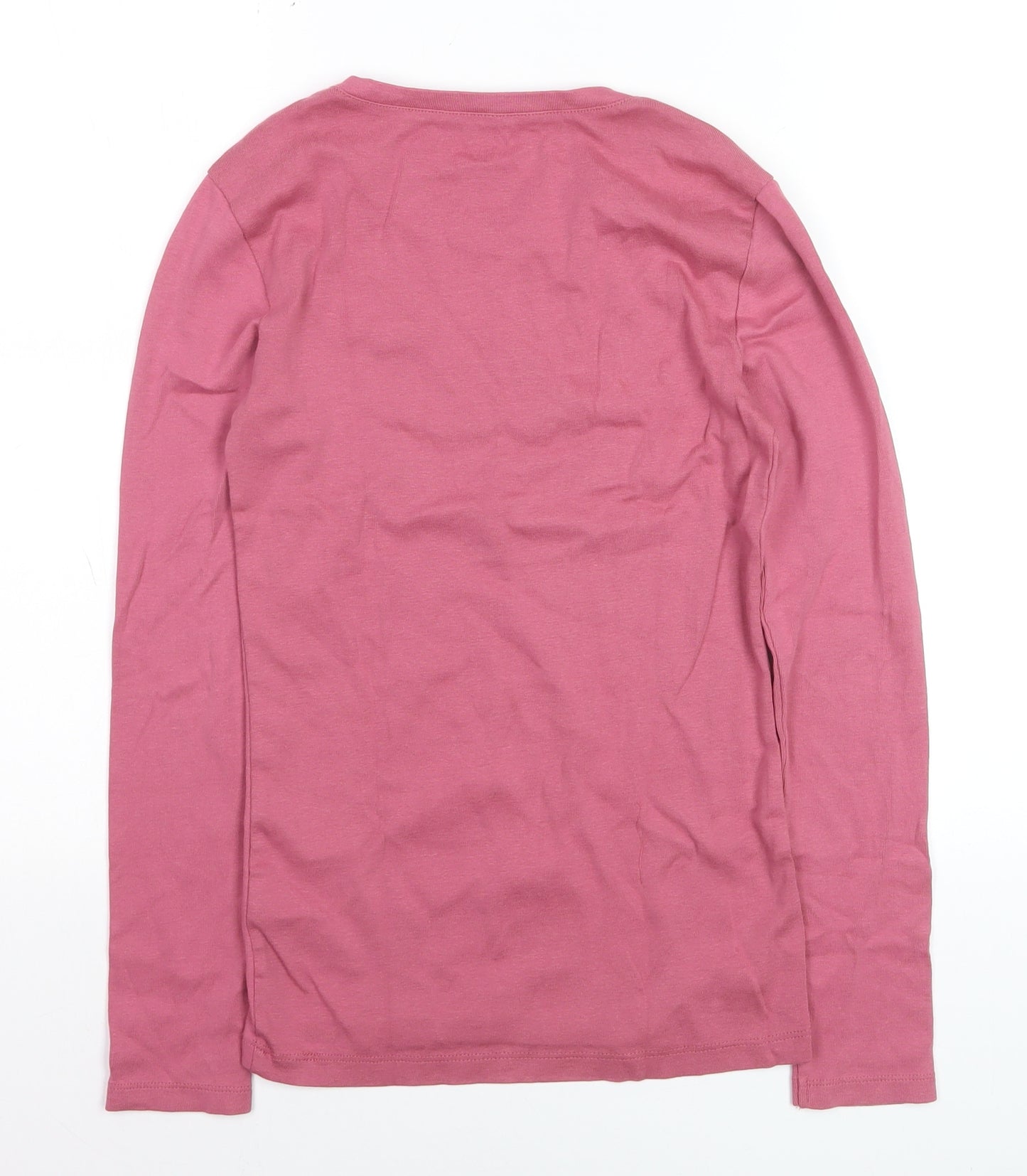 Tommy Hilfiger Women's Pink Long Sleeve Cotton Crew Neck T-Shirt Size S