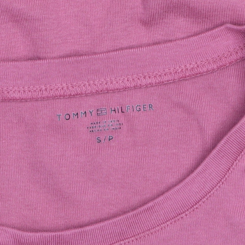 Tommy Hilfiger Women's Pink Long Sleeve Cotton Crew Neck T-Shirt Size S