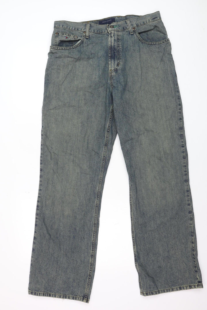 Tommy Hilfiger Men’s Blue Denim Loose Fit Straight Jeans 33x32