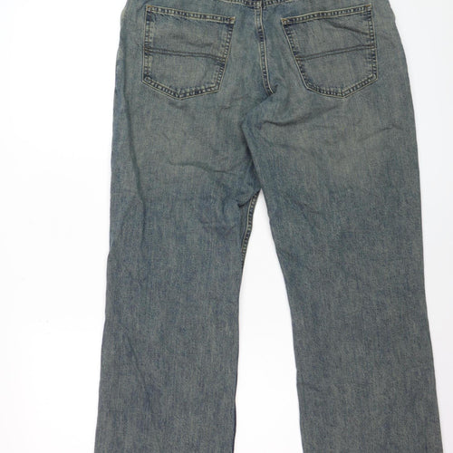 Tommy Hilfiger Men’s Blue Denim Loose Fit Straight Jeans 33x32