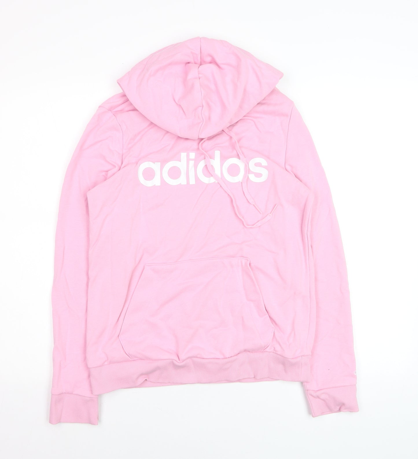 Adidas Women's Pink Pullover Hoodie Small Logo Cotton Blend