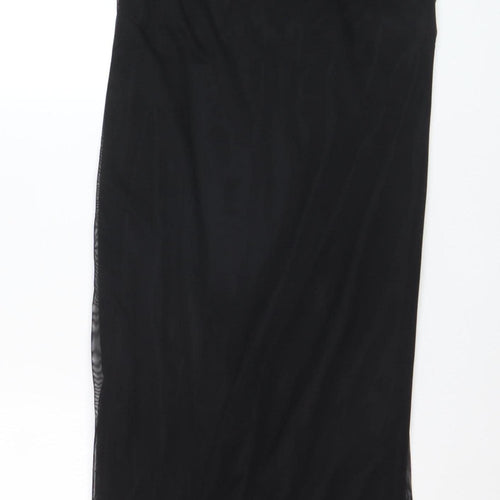 Boohoo Women’s Black Size 14 Long Ruffle Bodycon Dress