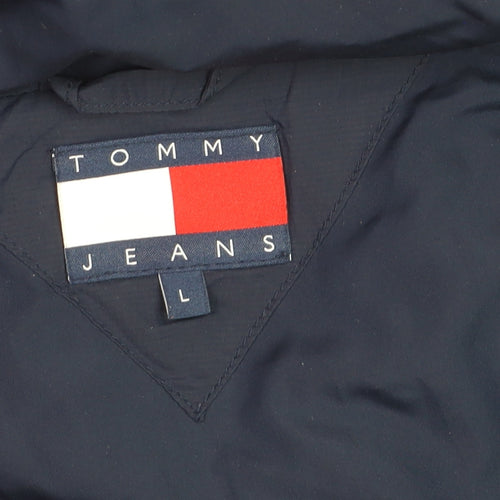 Tommy Jeans Men's Blue Hooded Puffer Jacket Size L Regular Fit