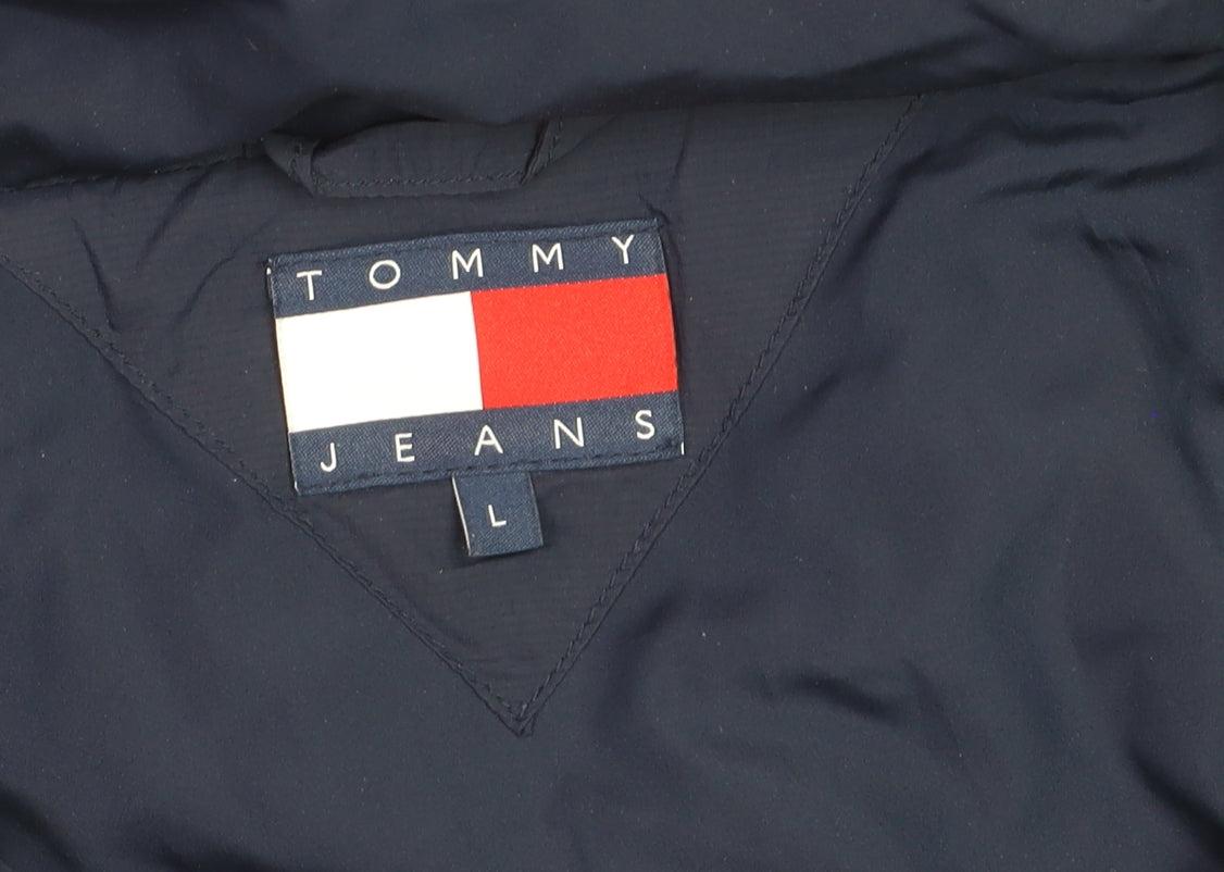 Tommy Jeans Men's Blue Hooded Puffer Jacket Size L Regular Fit