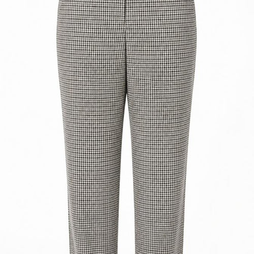 Zara Women Brown Check Slim Fit Chino Trousers Size 8