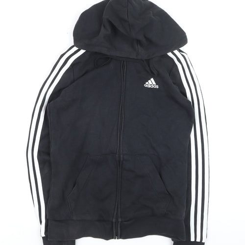 Adidas Boys Black Hooded Full Zip Track Jacket 8-10 Years