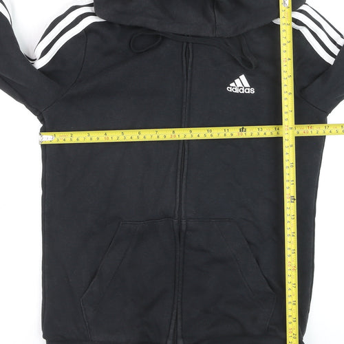 Adidas Boys Black Hooded Full Zip Track Jacket 8-10 Years