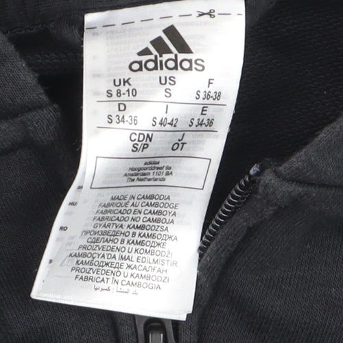 Adidas Boys Black Hooded Full Zip Track Jacket 8-10 Years