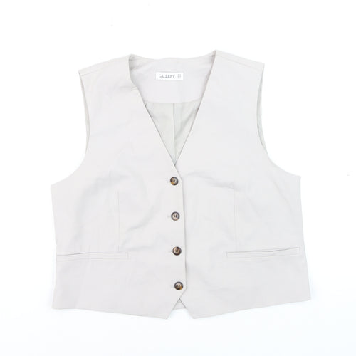Gallery Womens Beige Suit Waistcoat UK 14 Classic Lined Vest