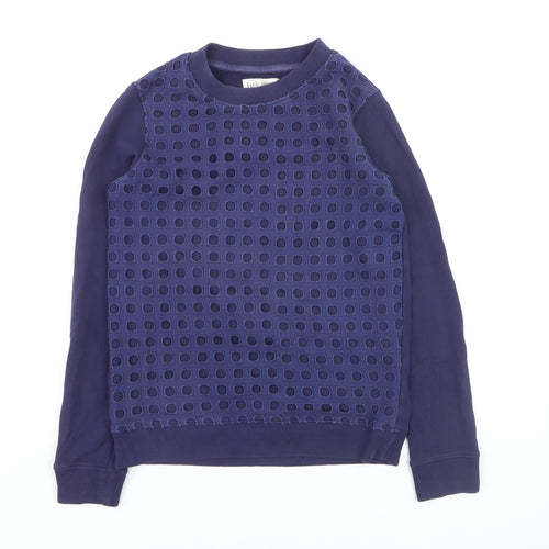 Jack Wills Women's Navy Cotton Crew Neck Long Sleeve Sweatshirt UK 10