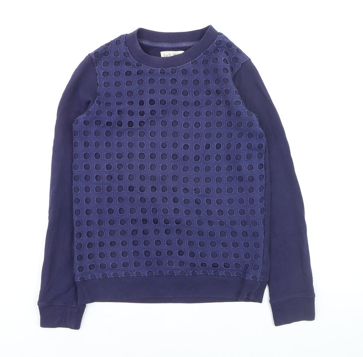 Jack Wills Women's Navy Cotton Crew Neck Long Sleeve Sweatshirt UK 10