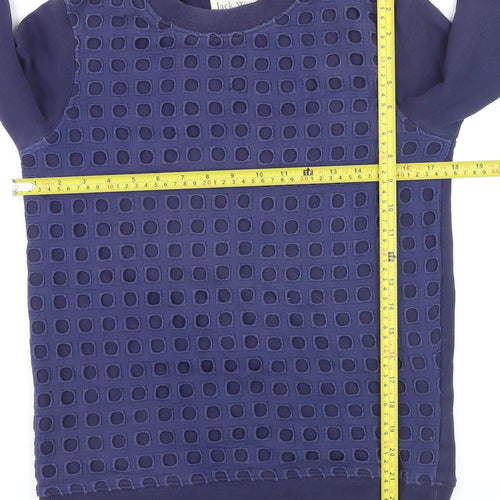 Jack Wills Women's Navy Cotton Crew Neck Long Sleeve Sweatshirt UK 10