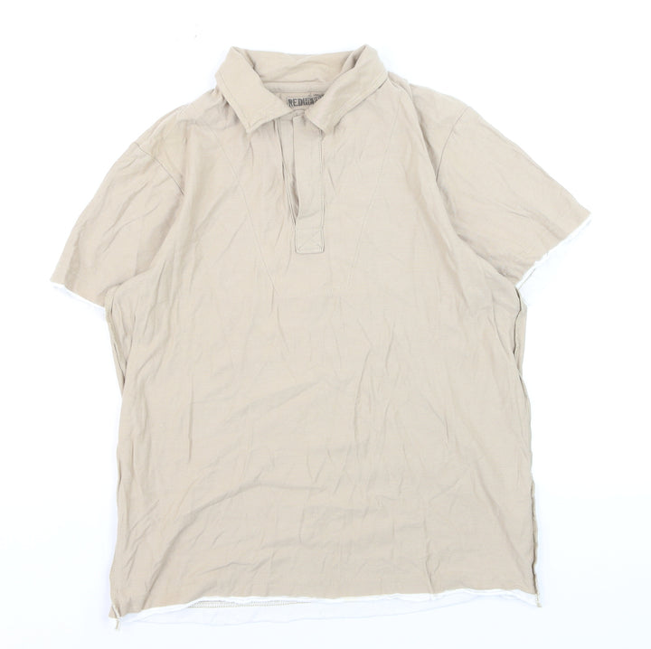 Debenhams Men's Beige Short Sleeve Polo Shirt Medium 100% Cotton