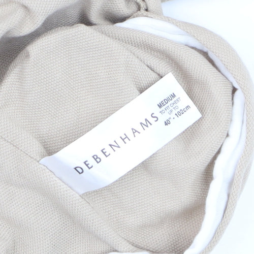 Debenhams Men's Beige Short Sleeve Polo Shirt Medium 100% Cotton