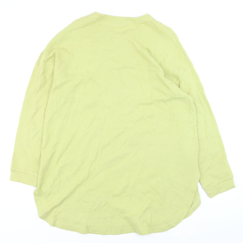 Ladybird Women's Green 2XL Waffle-Knit Cotton Henley Jumper