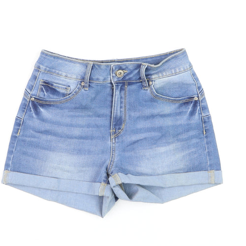 Wax Jean Women's Light Blue Denim Shorts Size S Cuffed 5-Pocket
