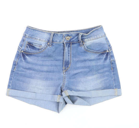 Wax Jean Women's Light Blue Denim Shorts Size S Cuffed 5-Pocket