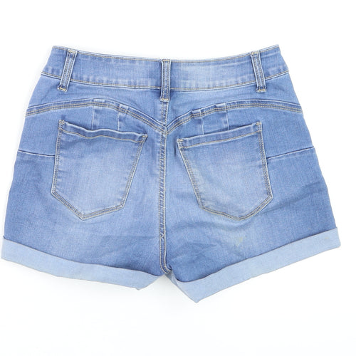 Wax Jean Women's Light Blue Denim Shorts Size S Cuffed 5-Pocket