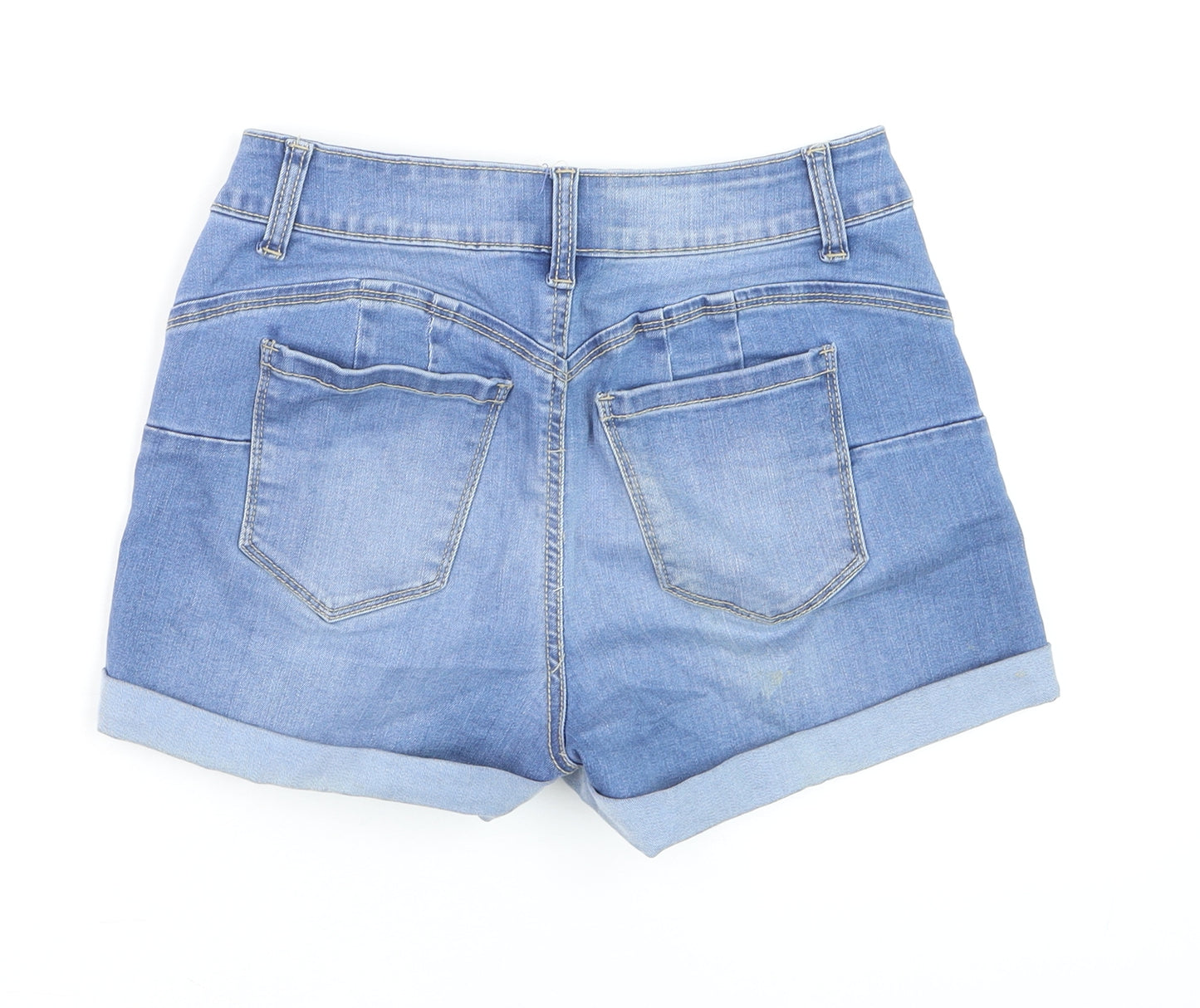 Wax Jean Women's Light Blue Denim Shorts Size S Cuffed 5-Pocket