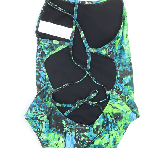 Nike Women's Multicoloured One Piece Swimsuit Size 10 Athletic Fit