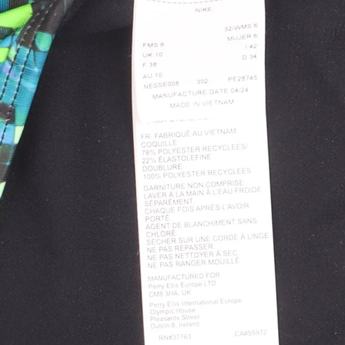 Nike Women's Multicoloured One Piece Swimsuit Size 10 Athletic Fit