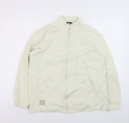 Ralph Lauren Men's Ivory Cotton Full Zip Basic Jacket Size L