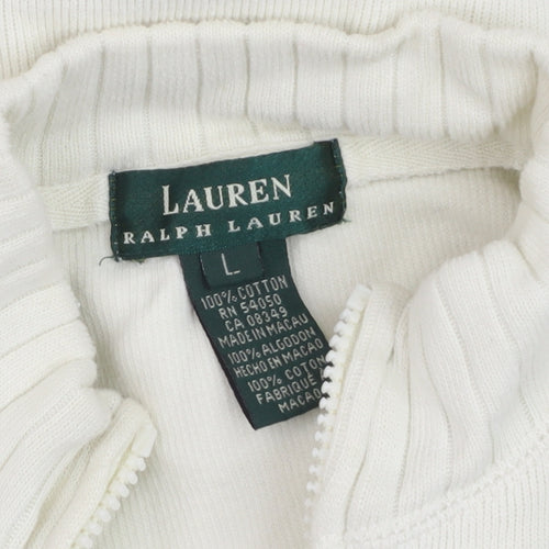 Ralph Lauren Men's Ivory Cotton Full Zip Basic Jacket Size L