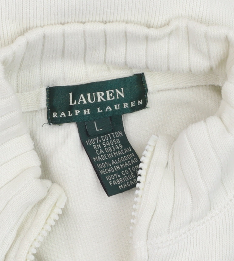 Ralph Lauren Men's Ivory Cotton Full Zip Basic Jacket Size L