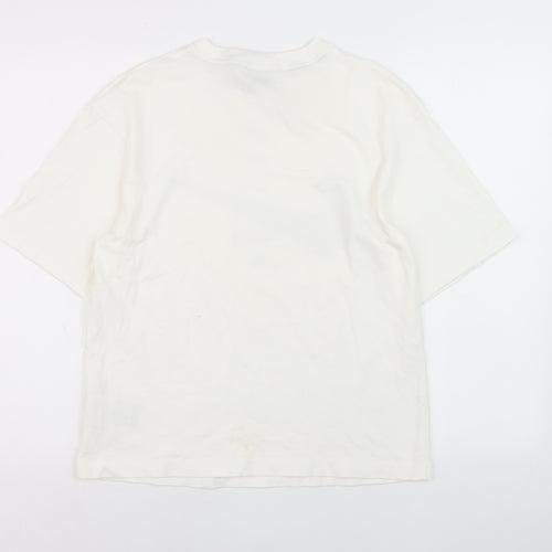 Nike Womens White XS Relaxed Fit Cotton Logo T-Shirt