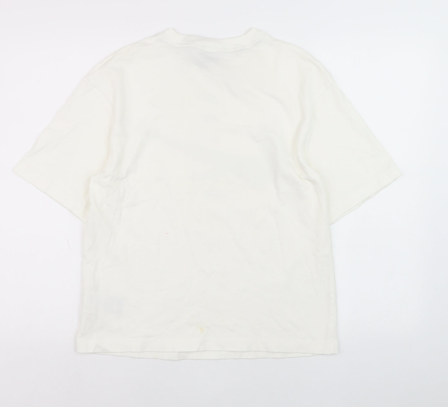 Nike Womens White XS Relaxed Fit Cotton Logo T-Shirt