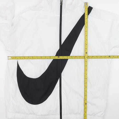 Nike Men's White Windbreaker Jacket M Lightweight Sportswear