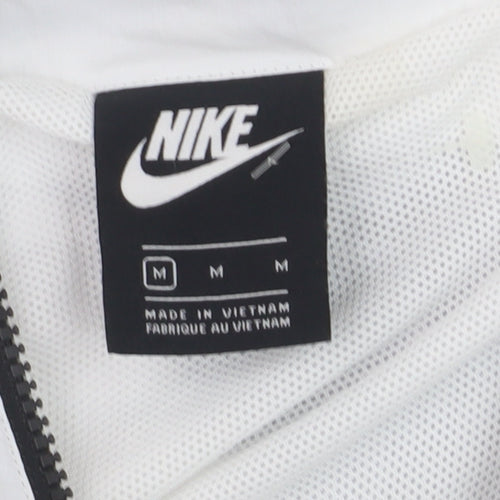 Nike Men's White Windbreaker Jacket M Lightweight Sportswear