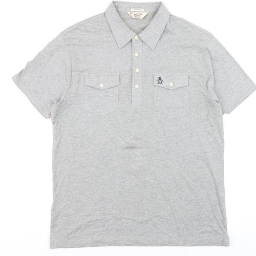 Original Penguin Men’s Grey Classic Fit Polo Shirt Size L