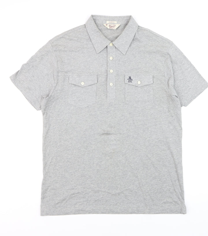 Original Penguin Men’s Grey Classic Fit Polo Shirt Size L