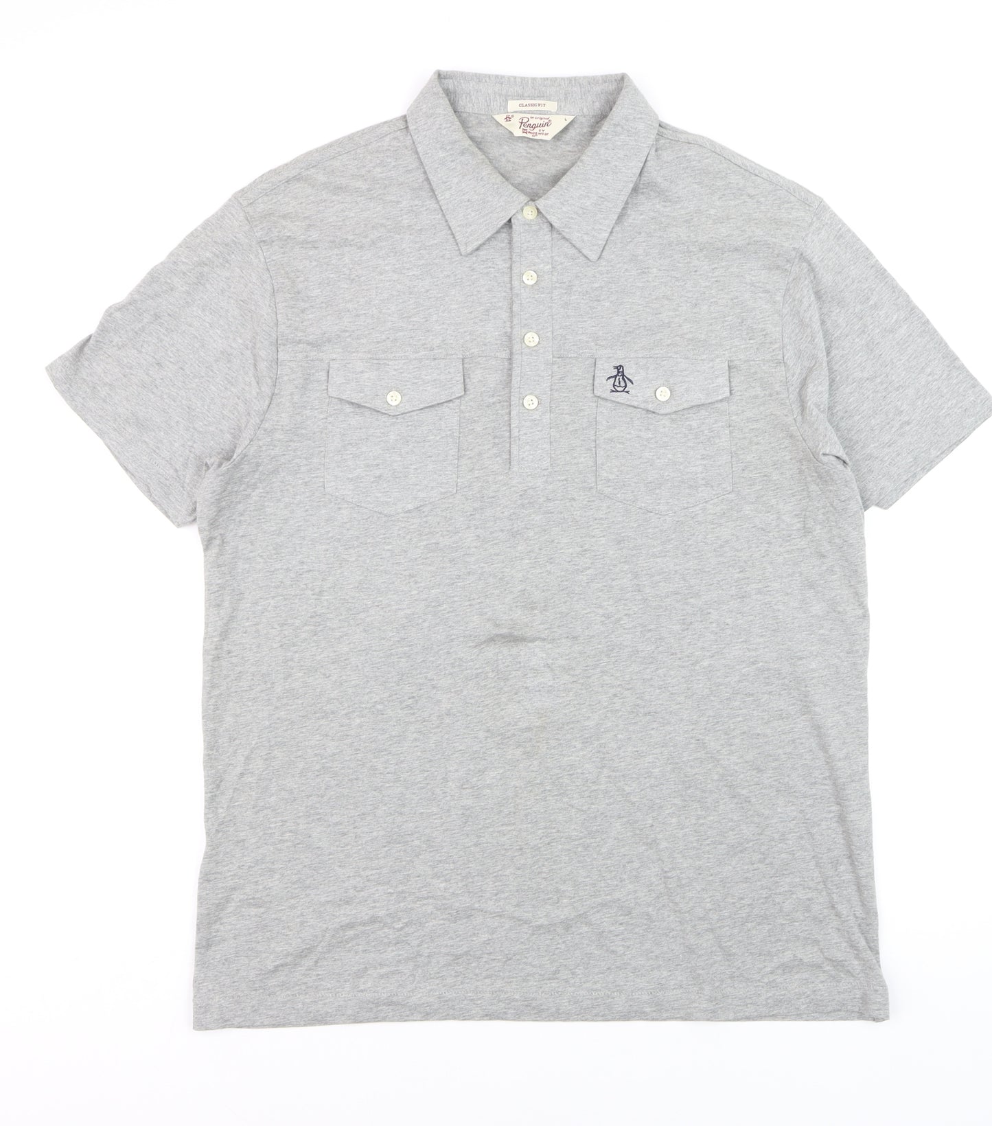 Original Penguin Men’s Grey Classic Fit Polo Shirt Size L